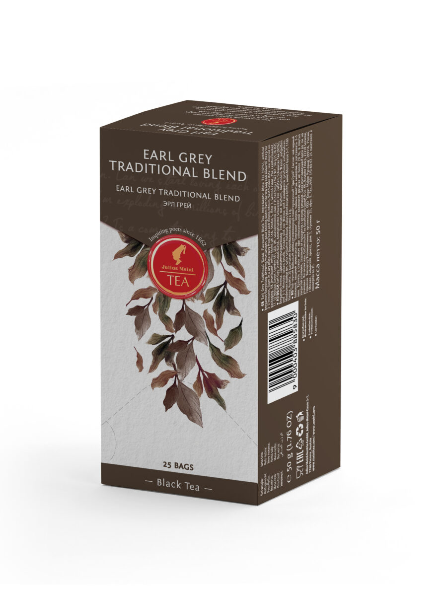 JULIUS MEINL Earl Grey Traditional Blend, 50g (Pack of 25 tea bags | Black Tea | Imported Tea Bags)