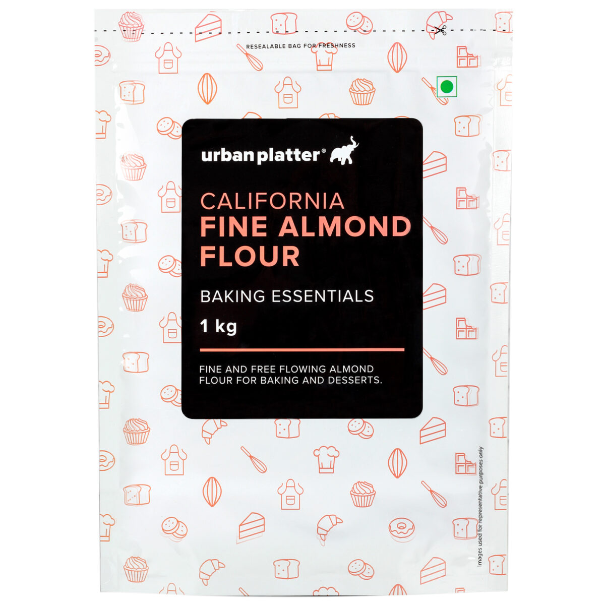 Urban Platter Fine Almond Flour, 1kg (Naturally Gluten-Free | Blanched & Finely Milled | Low-Carb | Ideal for Baking & Keto Recipes)