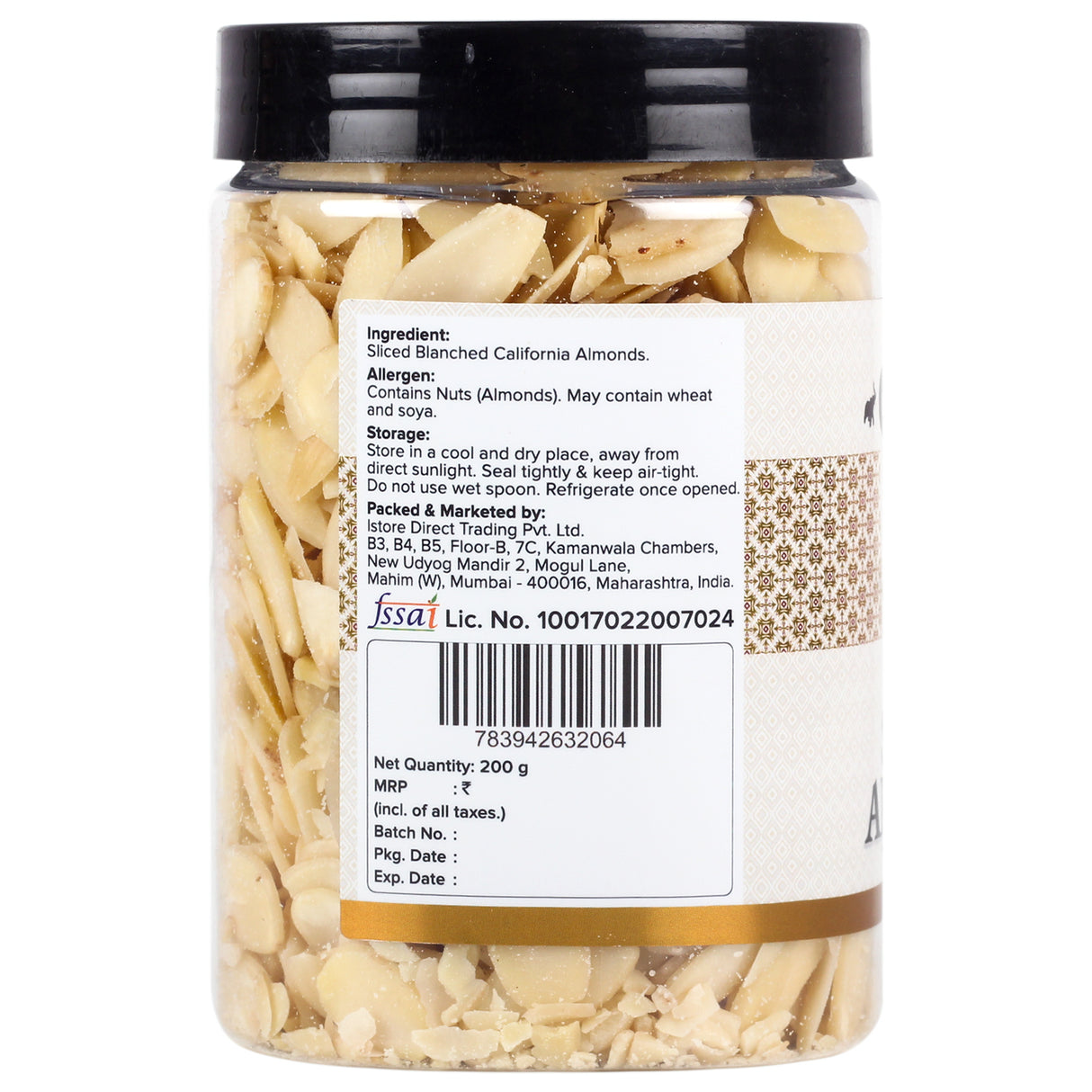 Urban Platter Sliced Blanched Almonds, 200g (Without Skin | Thinly Sliced | Perfect for Baking, Toppings, Snacking)