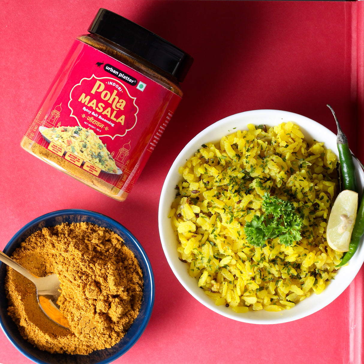 Urban Platter Indori Poha Masala, 150g (Jeeravan Masala, Chatpata Masala for Street Style Pohe, Sprinkle on Poha, raita, fruit chaats and even pakoras)