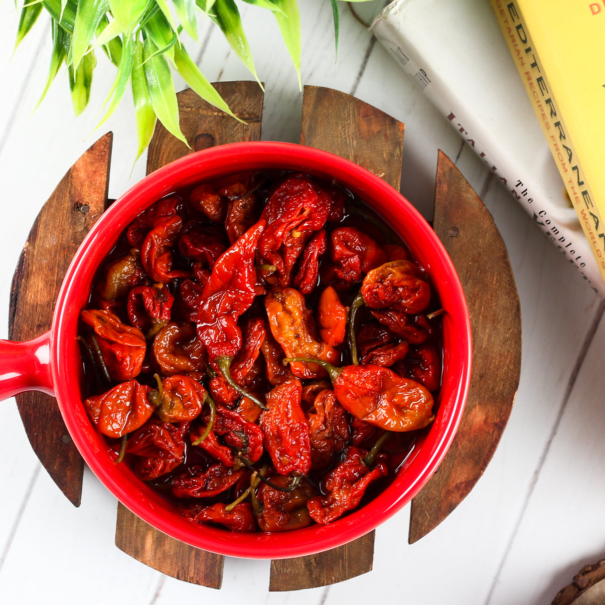 Urban Platter Assamese Bhut Jolokia Whole Chilli Peppers in Vinegar, 180g (Delicious and Fiery Bhoot Jolokia Naga Ghost Chilli Peppers from Assam, Great for Hot Sauces)