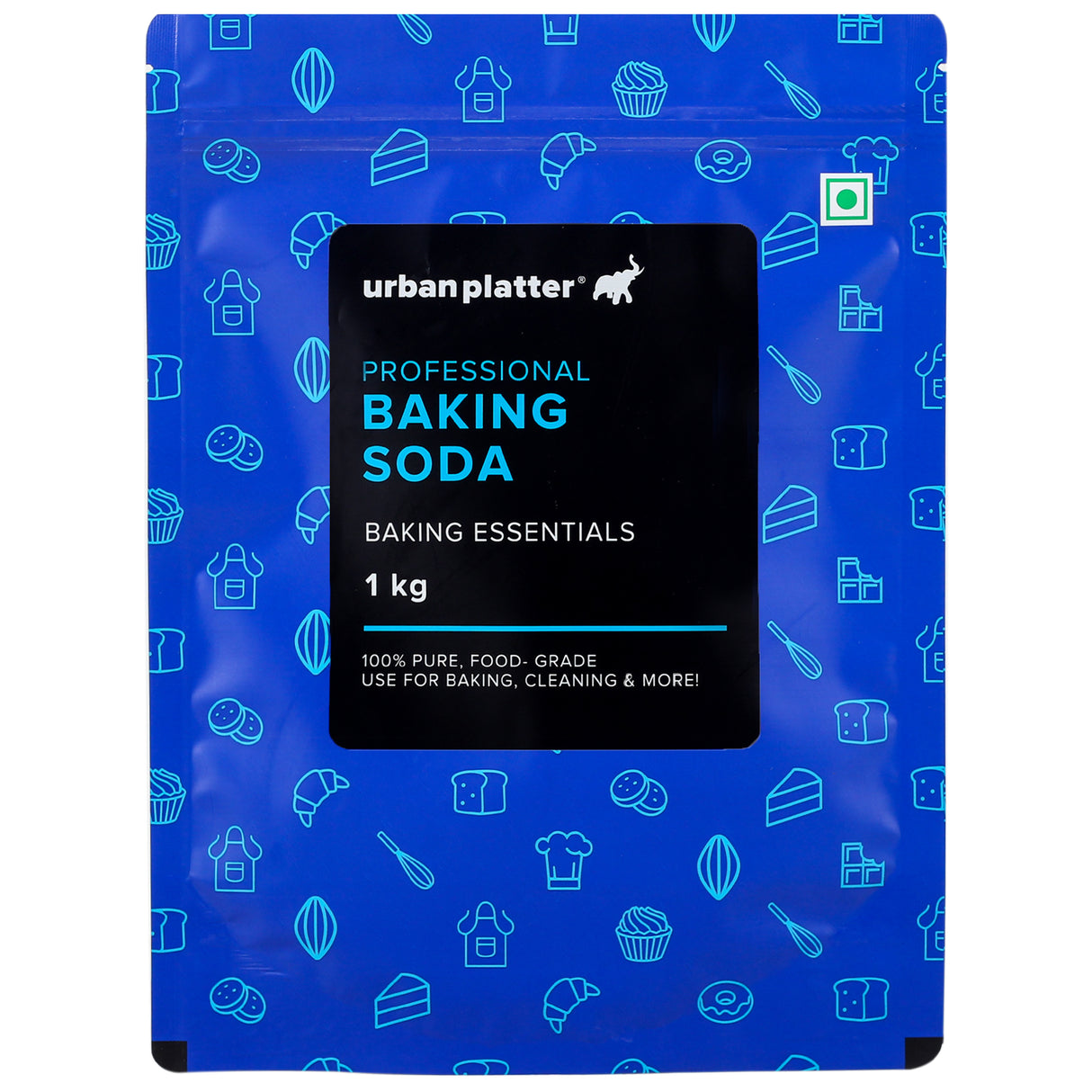 Urban Platter Baking Soda, 1Kg (Baking & Cooking Essential, Food-Grade Sodium Bicarbonate Powder, Multi-Use Kitchen & Household Cleaner, Deodorizer) - front pack