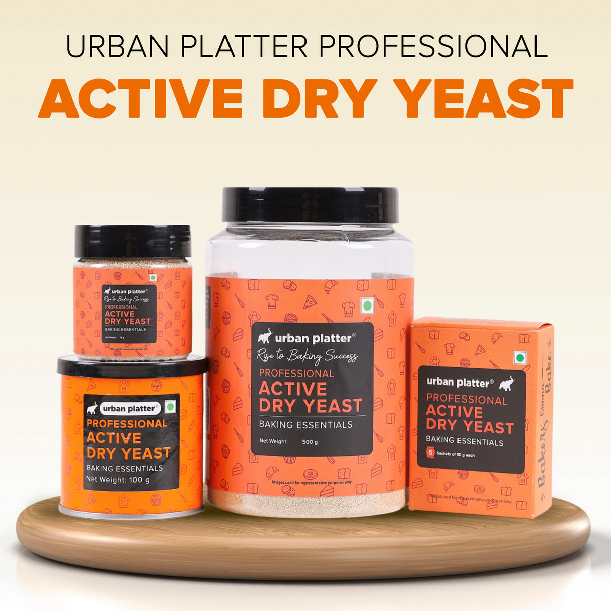 Urban Platter Bakers Active Dry Yeast, 50g (5 Sachets of 10g each)