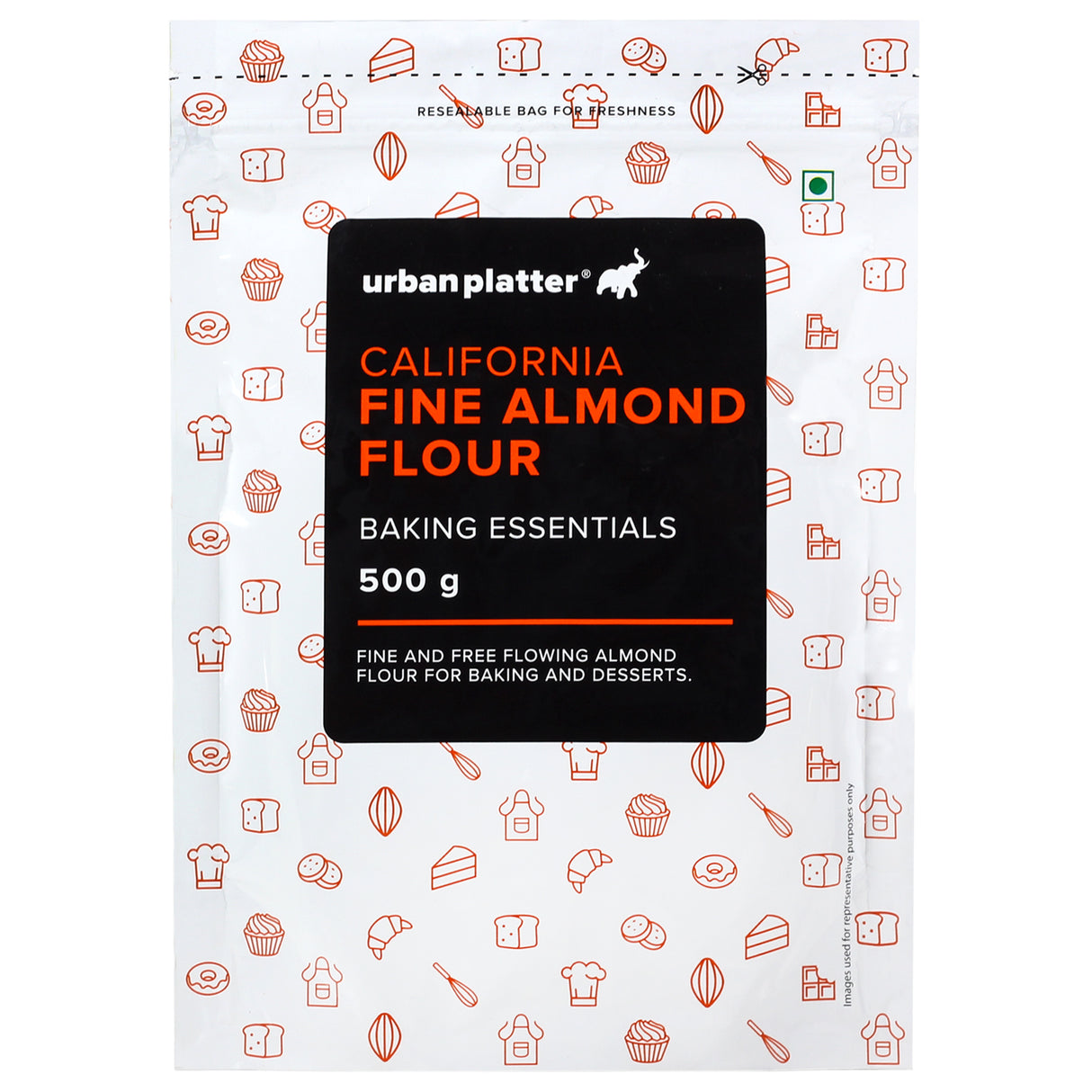 Urban Platter Fine Almond Flour, 500g (Naturally Gluten-Free | Blanched & Finely Milled | Low-Carb | Ideal for Baking & Keto Recipes)