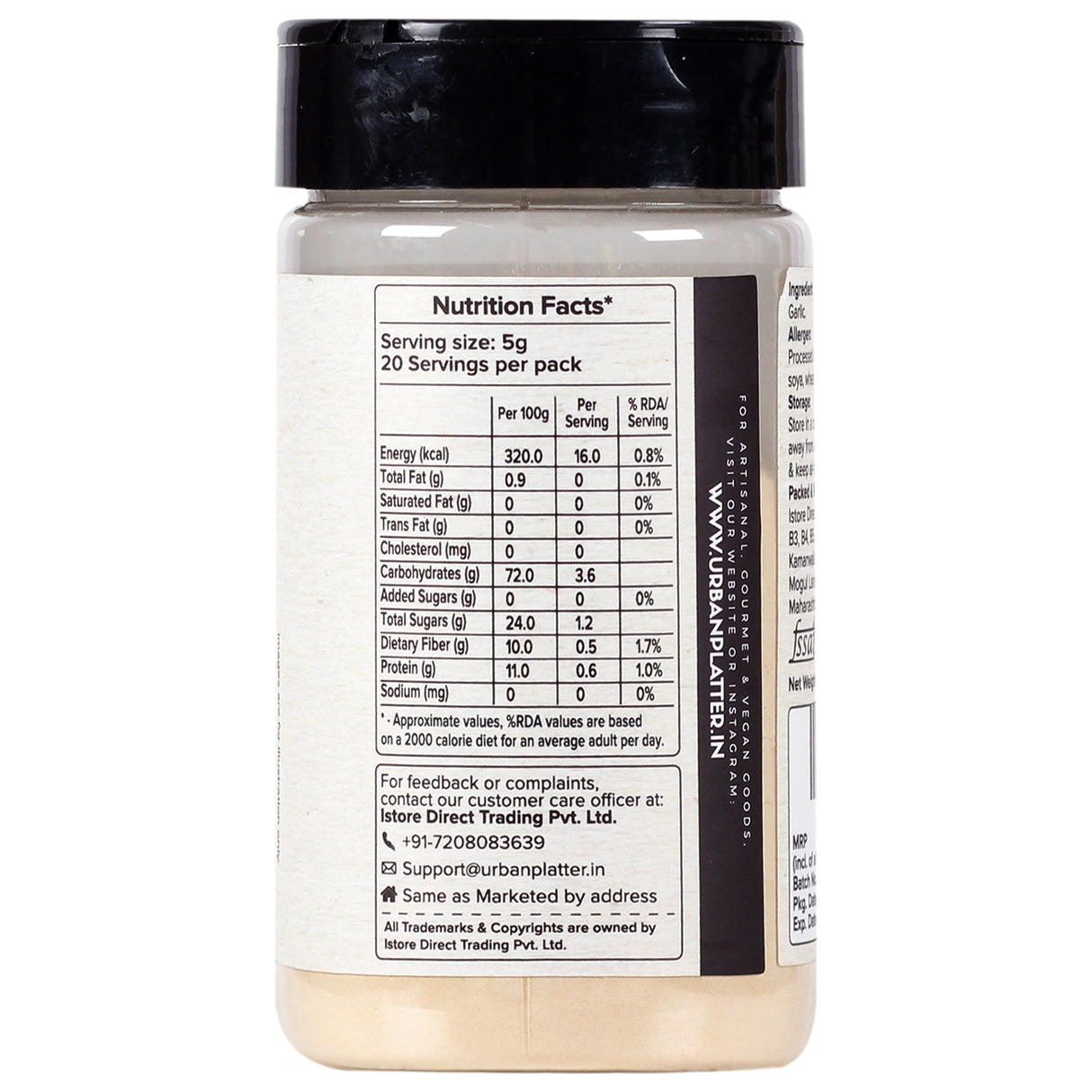 Urban Platter Dehydrated Garlic Powder, (Ready to Use, Instant Garlic Flavour, Additive Free, All Natural and Free Flowing, Lehsun Powder)