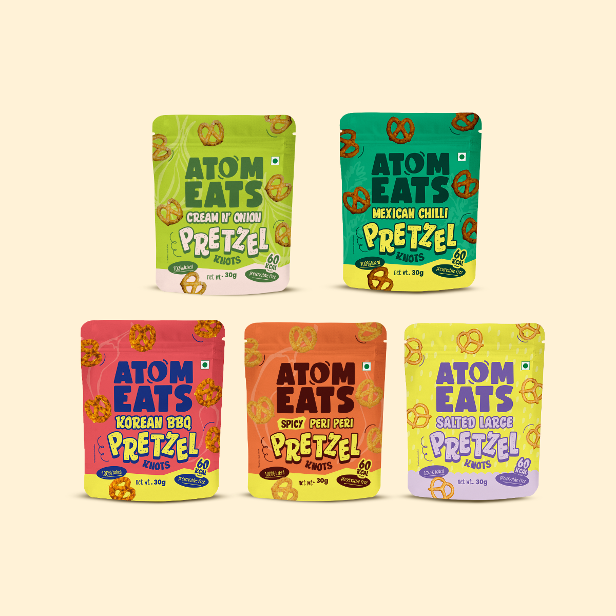 Atom Eats Spicy Variety Pack (Pack of 5 - 30g)