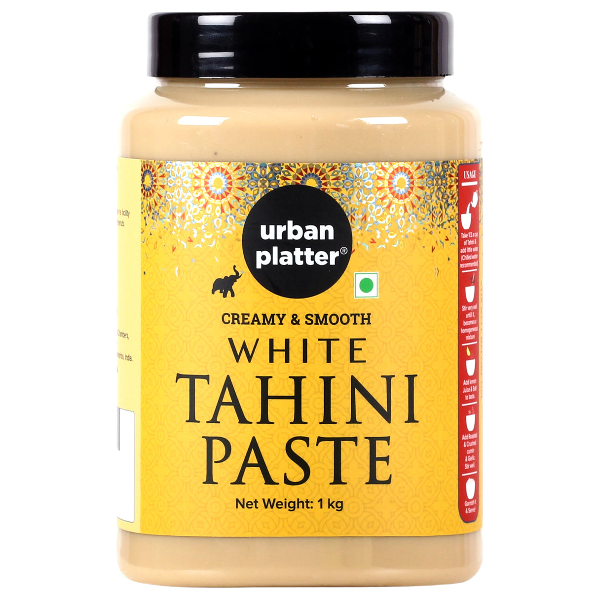 Urban Platter Tahini Paste, 1Kg (Smooth & Creamy White Sesame Tahina | Ideal for Hummus & Shawarma Sauce)