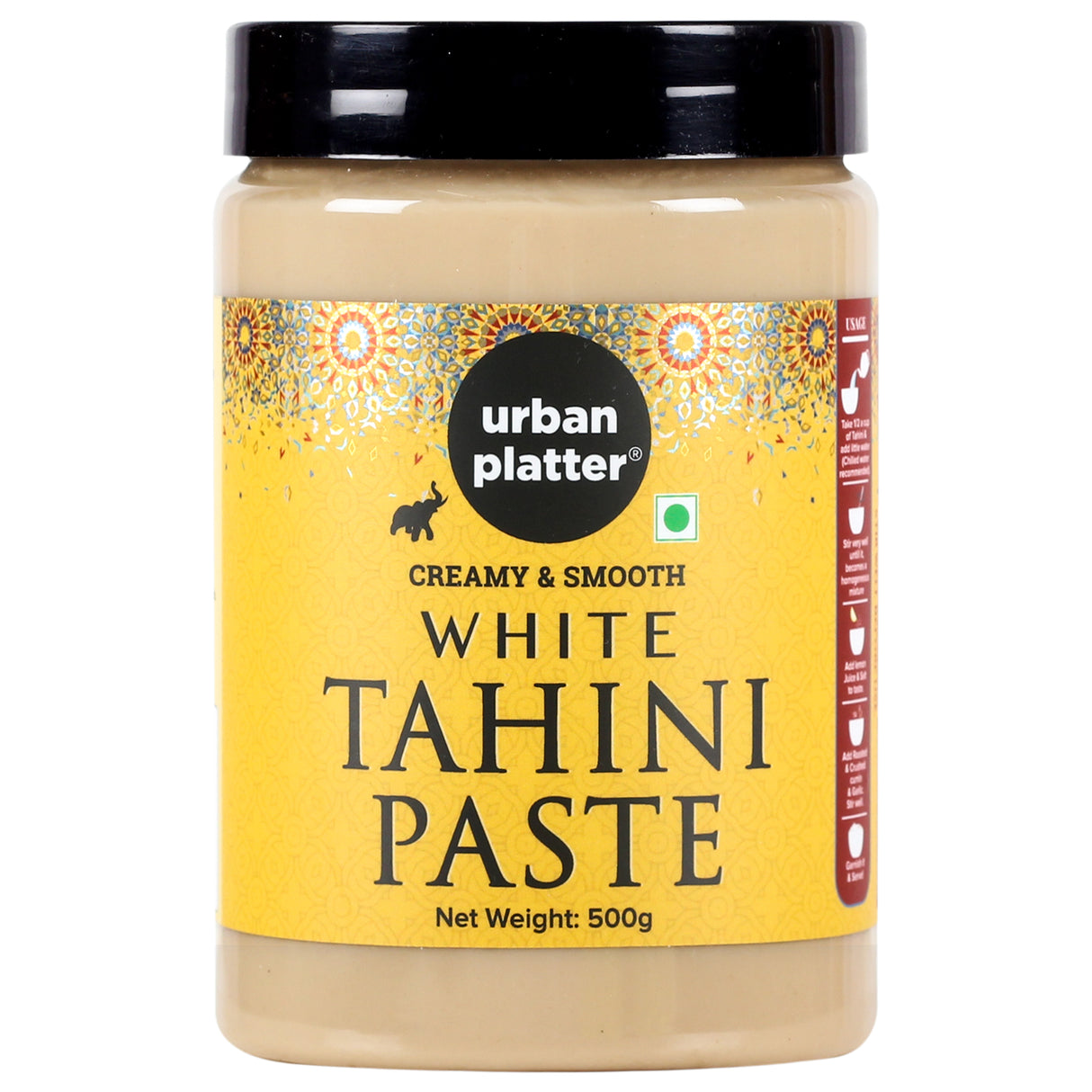 Urban Platter Tahini Paste, 500g (Smooth & Creamy White Sesame Tahina | Ideal for Hummus & Shawarma Sauce)