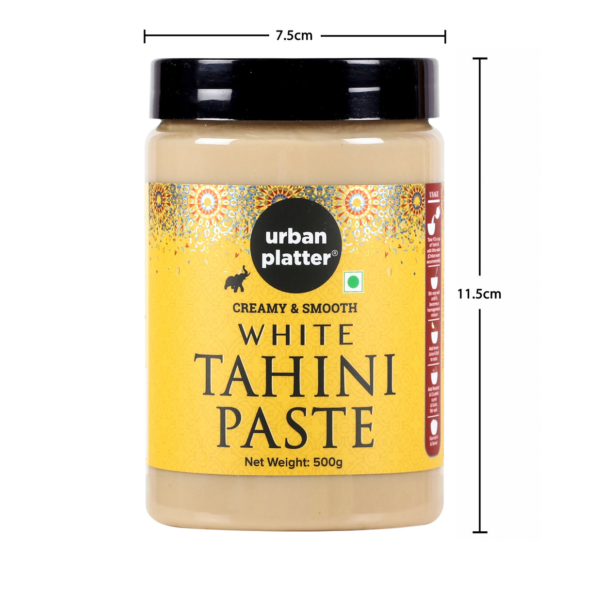 Urban Platter Tahini Paste, 500g (Smooth & Creamy White Sesame Tahina | Ideal for Hummus & Shawarma Sauce)