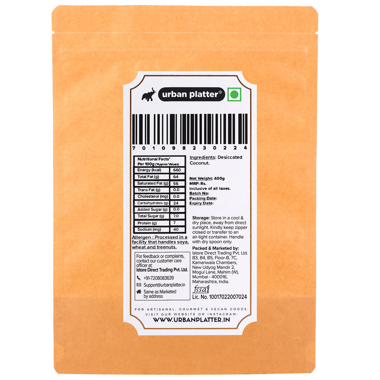 Urban Platter Desiccated Coconut (Unsweetened)