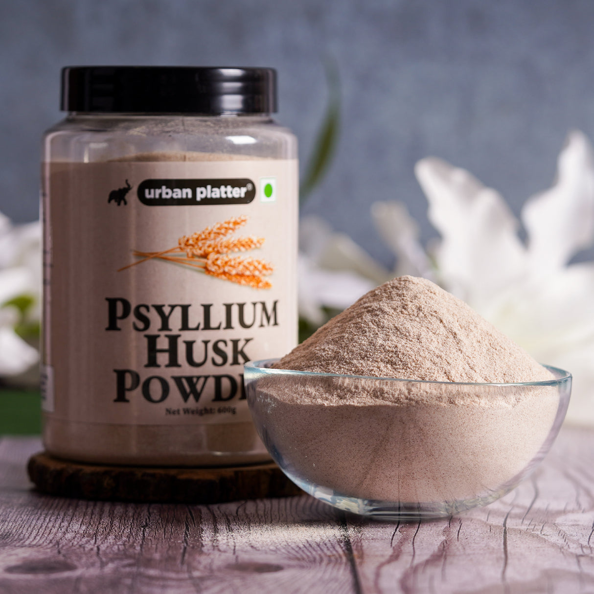 Urban Platter Psyllium Husk Powder (Isabgol Atta), 600g (Rich in Dietary fibre | Supports Digestive Health | Ideal for Baking & Gut Wellness)
