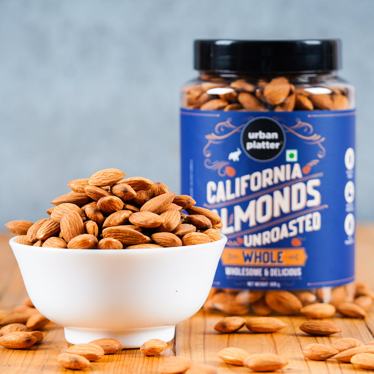 Urban Platter Raw California Almonds, 500g (Rich in Fibre | Rich in Protein)