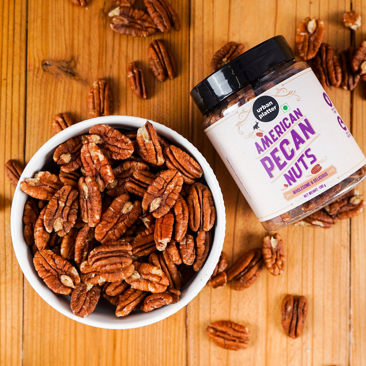 Urban Platter American Pecan Nuts, (Rich in fibre & Healthy Fats | Antioxidant-Rich | Ideal for Snacking & Baking | Halves)