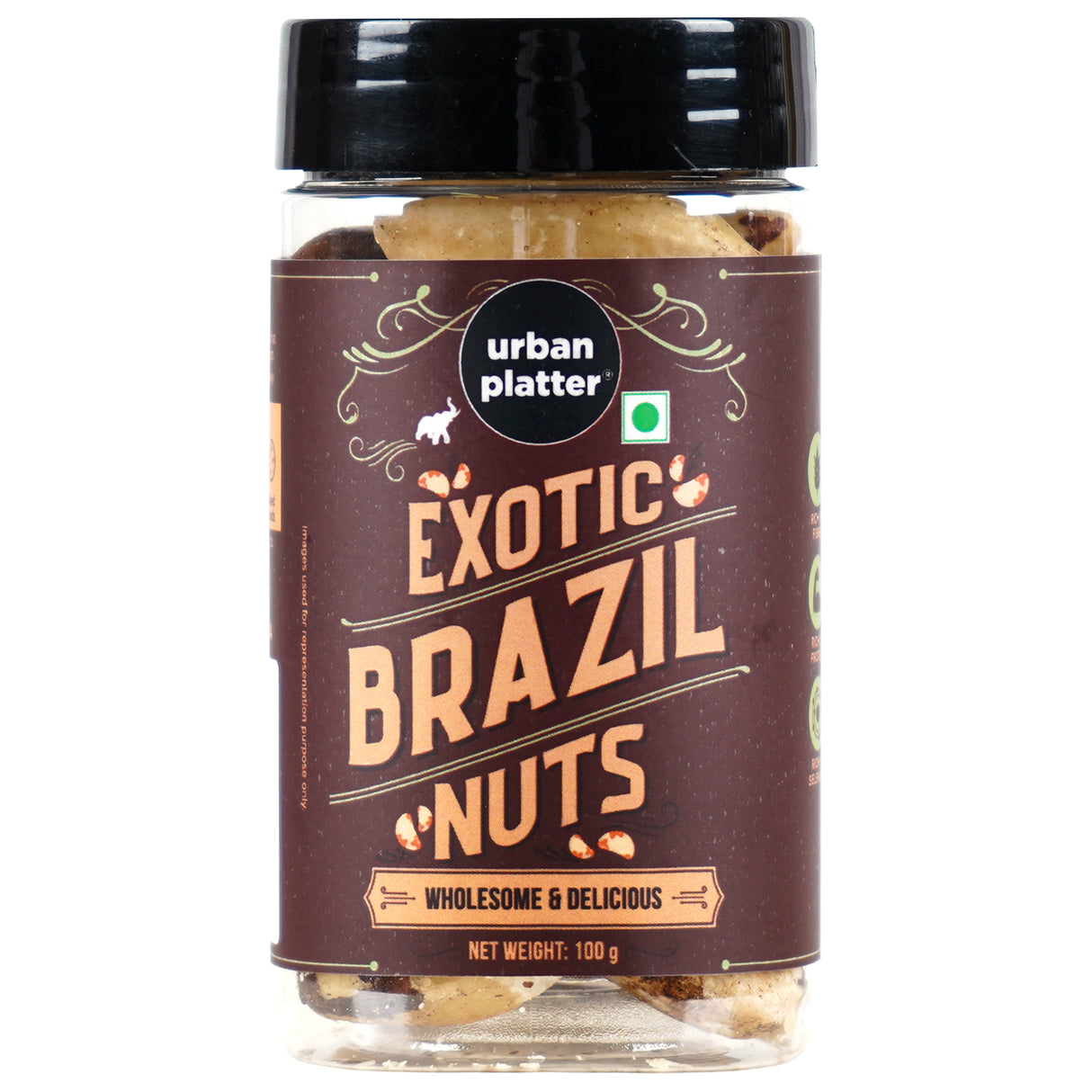 Urban Platter Brazil Nuts, 100g (Rich in Selenium, Superfood, Have 1 Daily, Product of Peru)