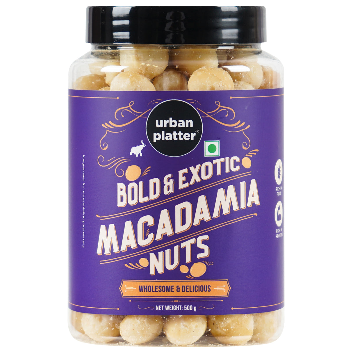 Urban Platter Bold and Exotic Macadamia Nuts, 500g (Grade A, Crunchy, perfect for guilt-free snacking)