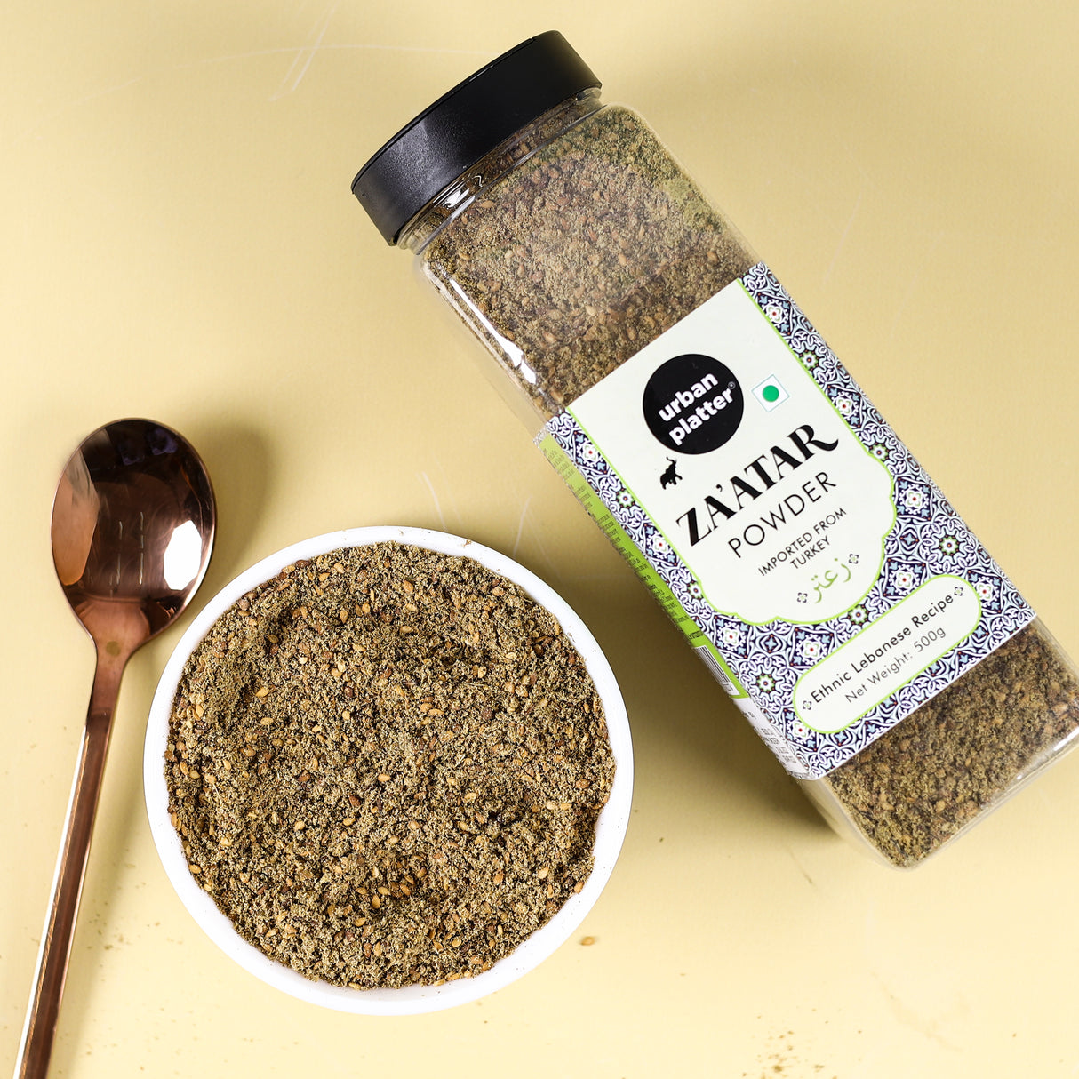 Urban Platter Zaatar Powder, 500g | Middle Eastern Spice Blend | Herby, Tangy and Nutty | Use as a Dry rub or Sprinkler