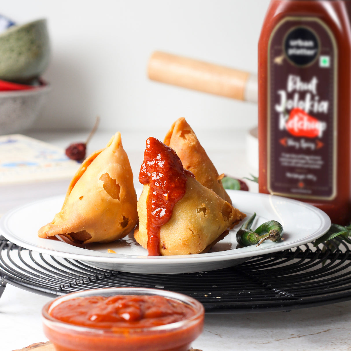 Urban Platter Bhut Jolokia Ketchup, 470 grams (Extremely Hot | Enjoy with Fries, Burgers and Appetizers | Ghost Pepper Hot Ketchup)