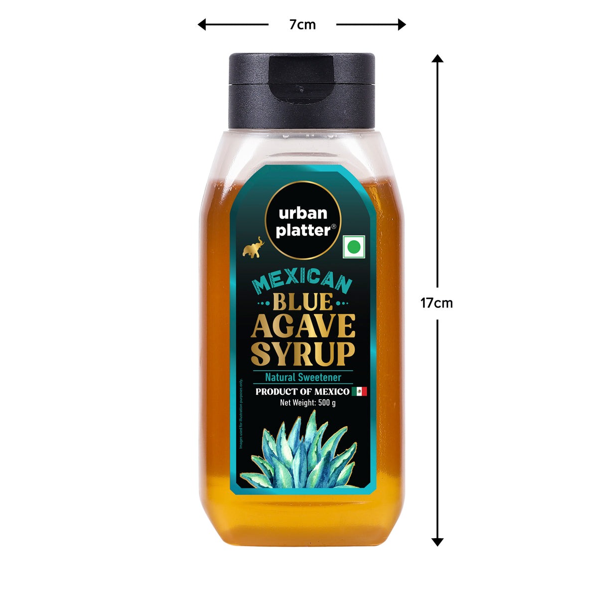 Urban Platter Mexican Blue Agave Syrup, 500g (Plant-Based Sweetener, Low Glycemic Index | Additive-Free)