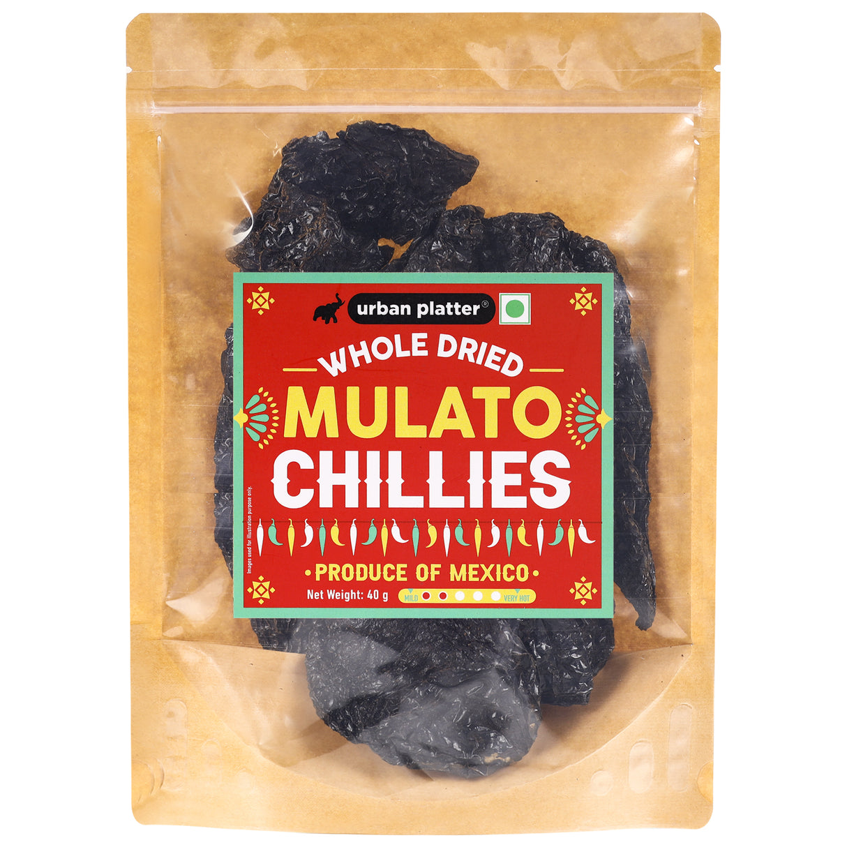 Urban Platter Whole Dried Mulato Chillies, 40g (Mexican Chilli, Medium Spicy, Use in sauces, marinades, as a condiment)