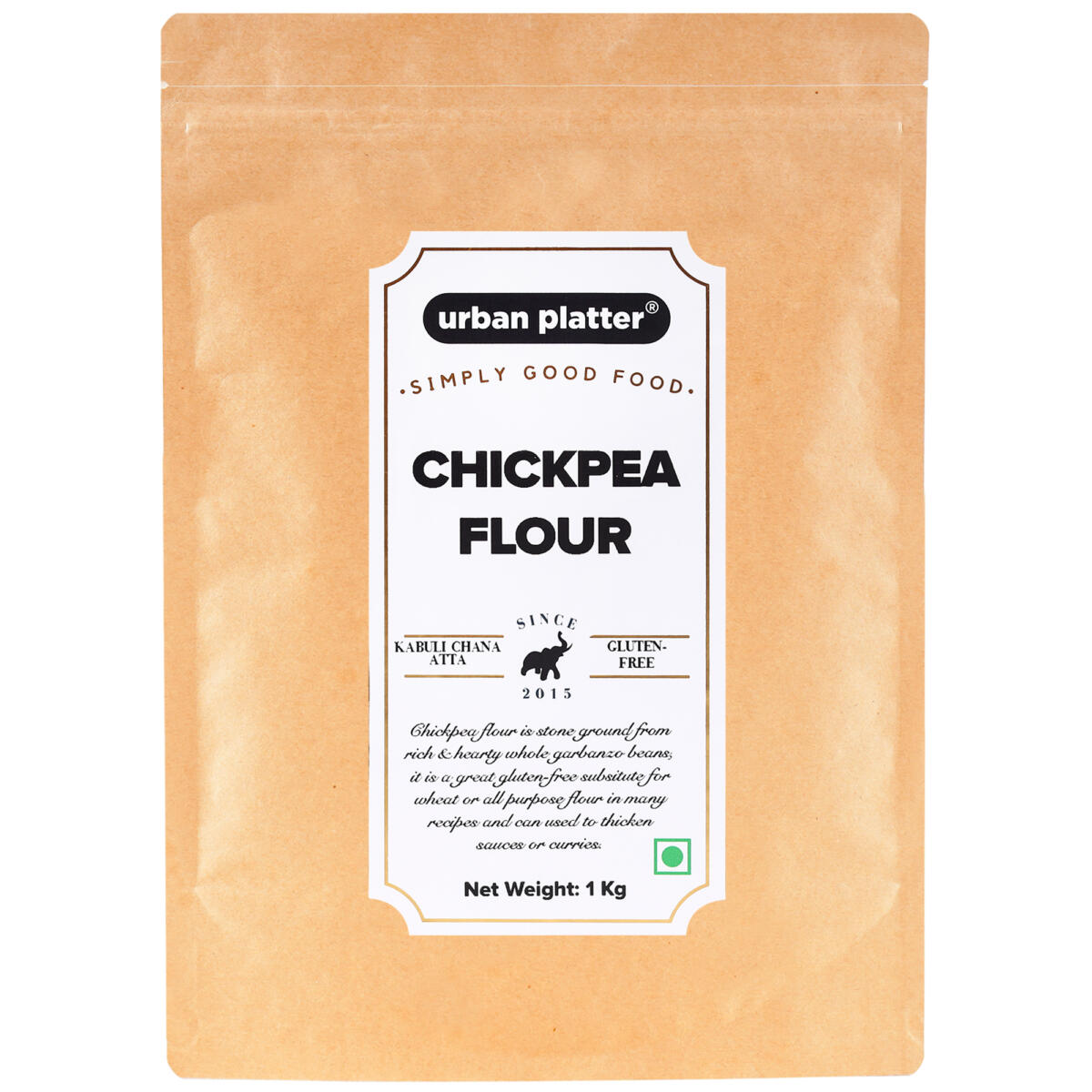 Urban Platter Chickpea (Kabuli Chana) Flour, 1Kg (Garbanzo Beans Flour) - front pack