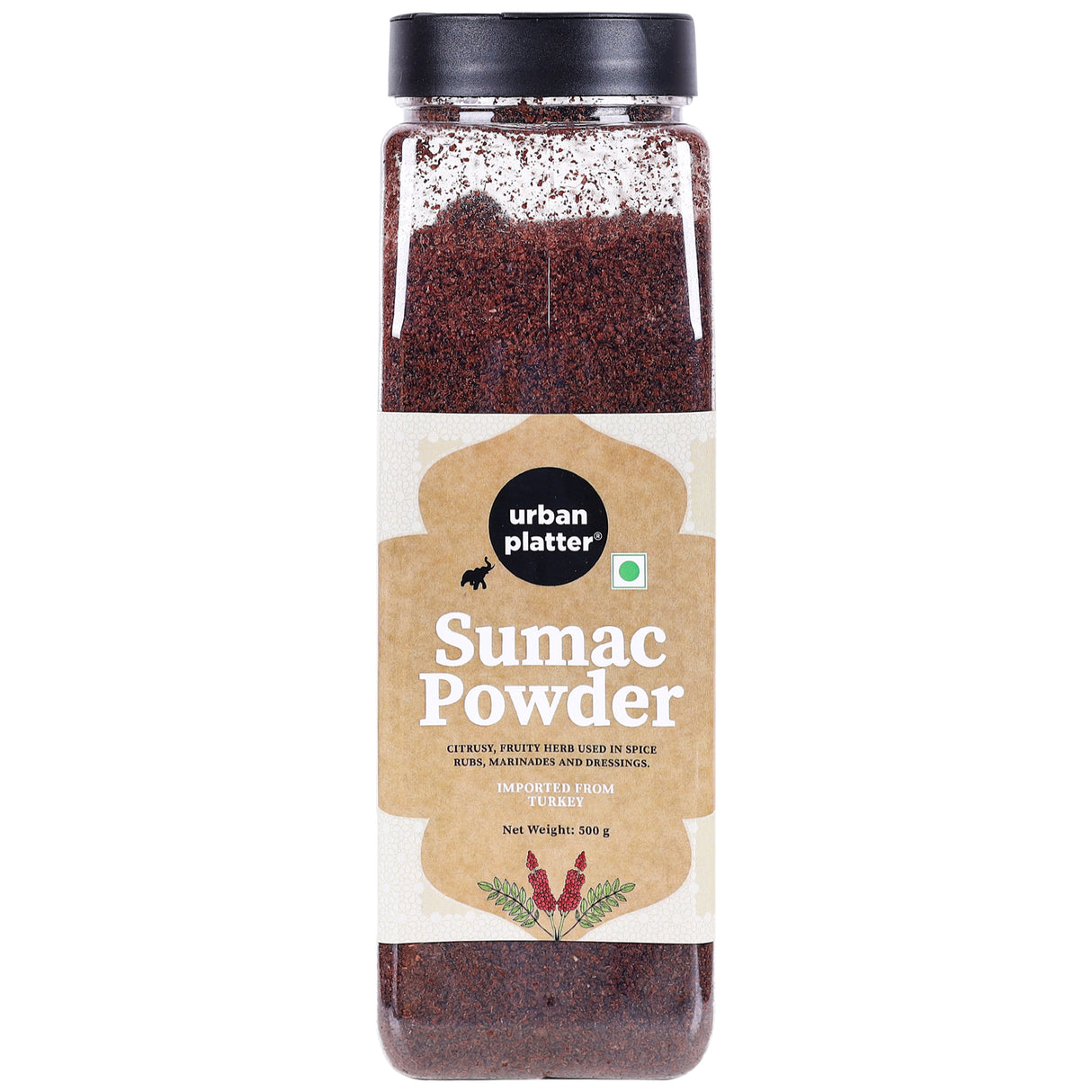 Urban Platter Sumac Powder, 500g (Versatile Spice | Citrusy and Fruity | Perfect for Dry Rub and Seasoning) - front pack