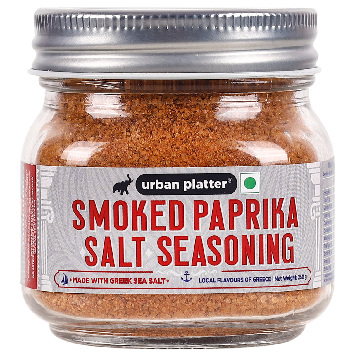 Urban Platter Smoked Paprika Salt Seasoning, 250g (Product of Greece, Greek Sea Salt, Naturally Cold Smoked, Season Vegetables)