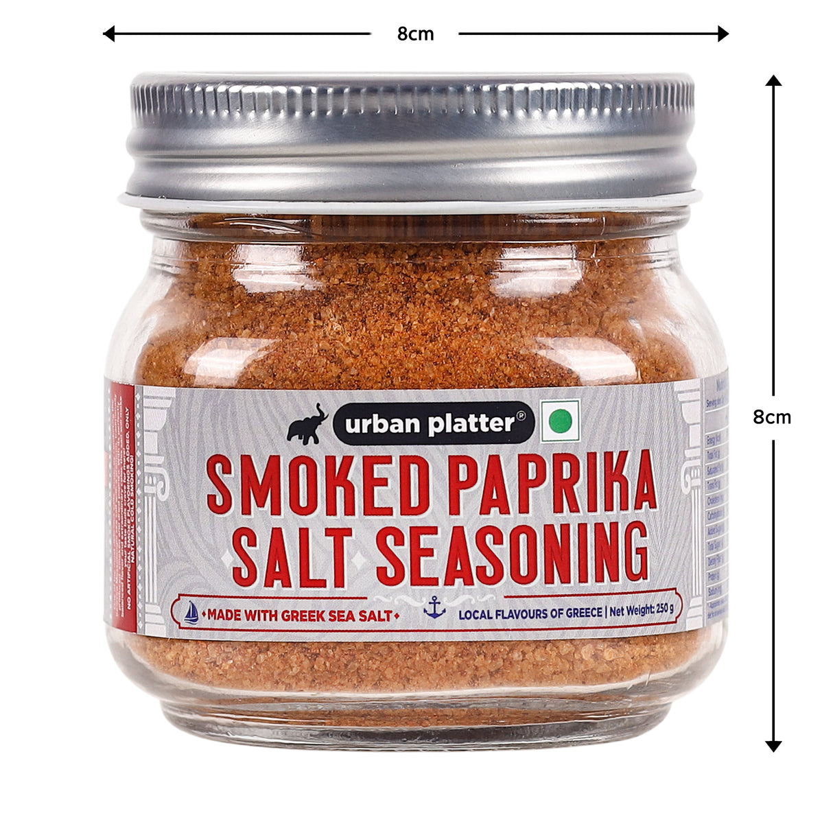 Urban Platter Smoked Paprika Salt Seasoning, 250g (Product of Greece, Greek Sea Salt, Naturally Cold Smoked, Season Vegetables)