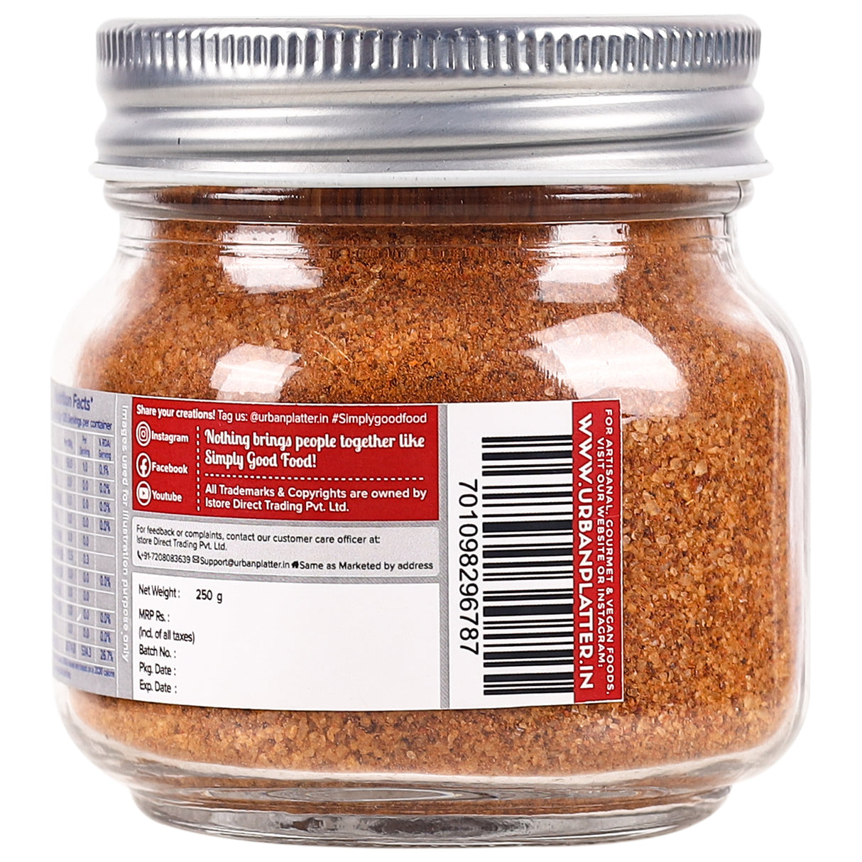 Urban Platter Smoked Paprika Salt Seasoning, 250g (Product of Greece, Greek Sea Salt, Naturally Cold Smoked, Season Vegetables)