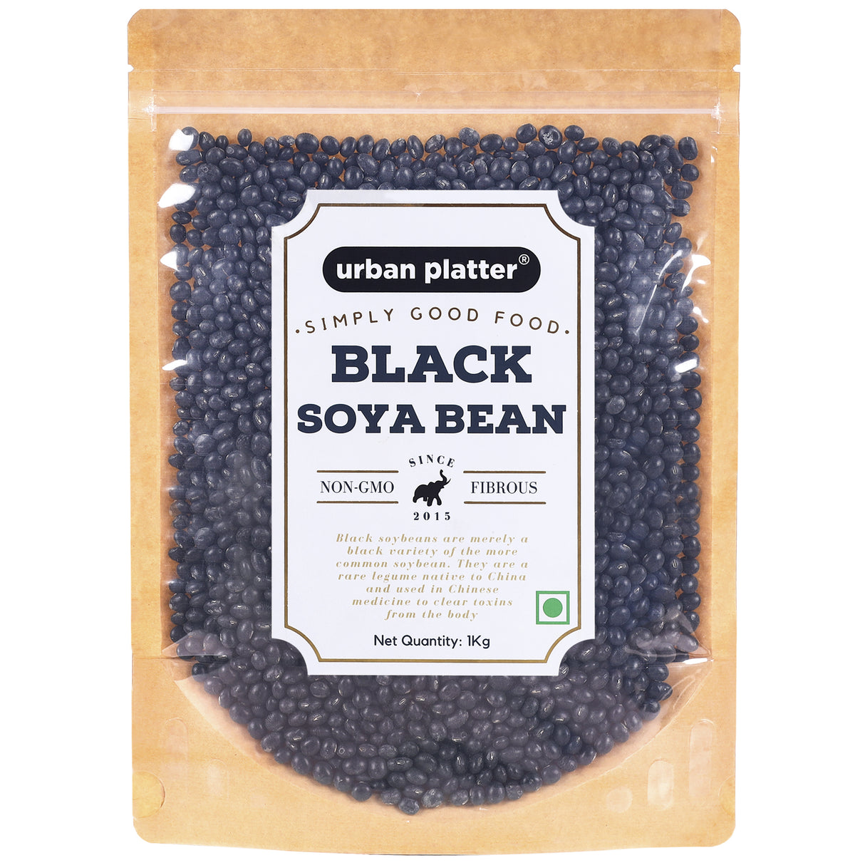 Urban Platter Black Soya Beans, 1Kg (Premium Quality, Protein Rich, Non-Gmo) - front pack