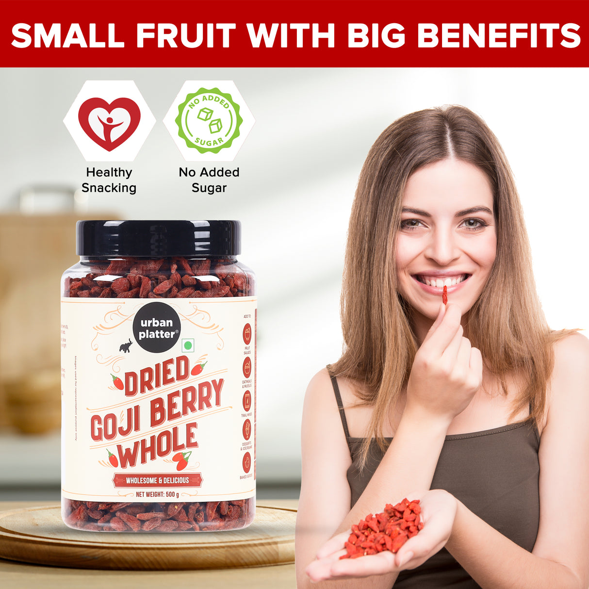 Urban Platter Goji Berries, (Antioxidant-Rich Superfood | Naturally Sweet & Chewy | Great for Snacking, Smoothies & Baking)