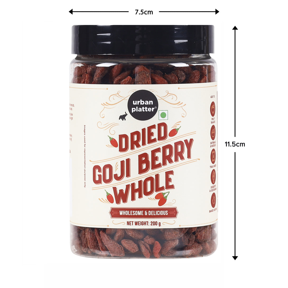 Urban Platter Goji Berries, (Antioxidant-Rich Superfood | Naturally Sweet & Chewy | Great for Snacking, Smoothies & Baking)