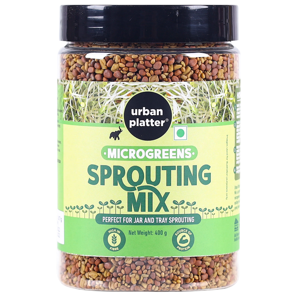 Urban Platter Microgreens Sprouting Mix, 400g (Clover, Radish, Fenugreek & Alfalfa Seeds Mix)