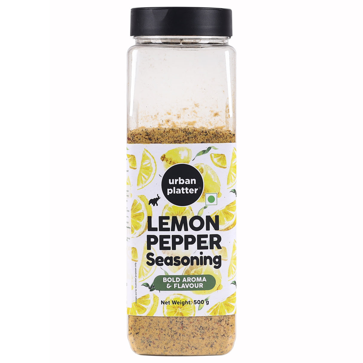 Urban Platter Lemon Pepper Seasoning Mix Shaker Jar, 500g (Sprinkle on veggies, salads and anything of the grill | Flavour Enhancer)