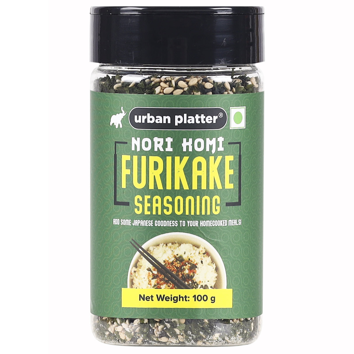 Urban Platter Nori Komi Furikake Seasoning, 100g (Japanese Style, Made with Ao Nori, Sesame Seeds, Pink Salt, Season rice balls, sprinkle on Japanese Appetizers and more)