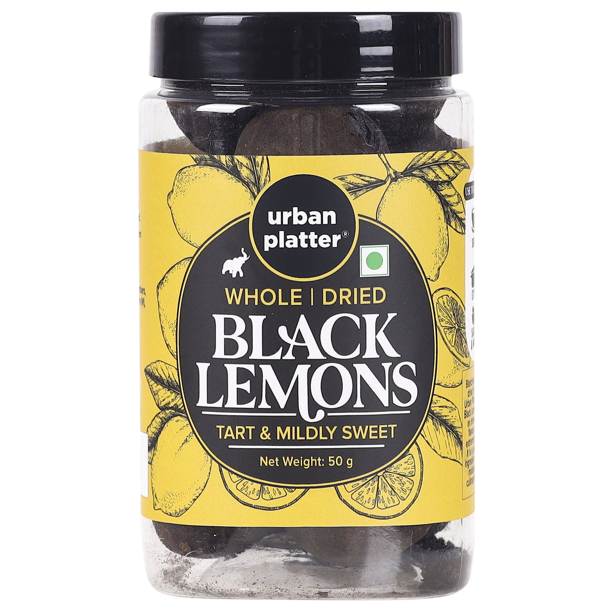 Urban Platter Whole Dried Black Lemons, 50g (Tart and Mildly Sweet | Use in Biryani and Arabic Dishes)