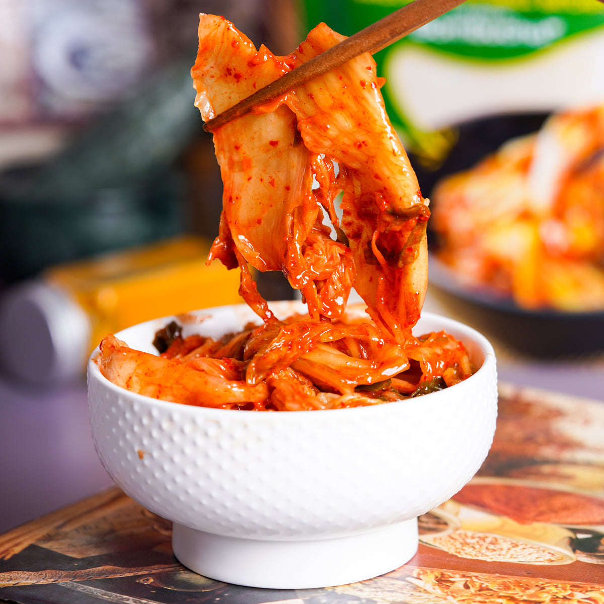 Korean Style Kimchi Fermented Nappa Cabbage, 350g (Raw,Powered by Bombucha)