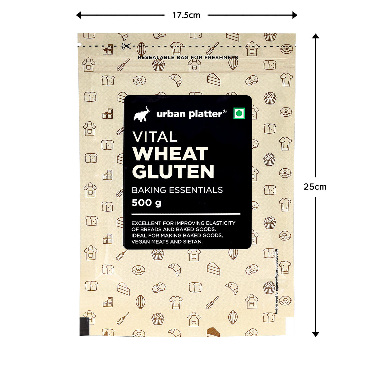 Urban Platter Vital Wheat Gluten, 500g (High-Protein Baking Essential | Key Ingredient for Seitan | Adds Elasticity & Structure | Ideal for Breads)