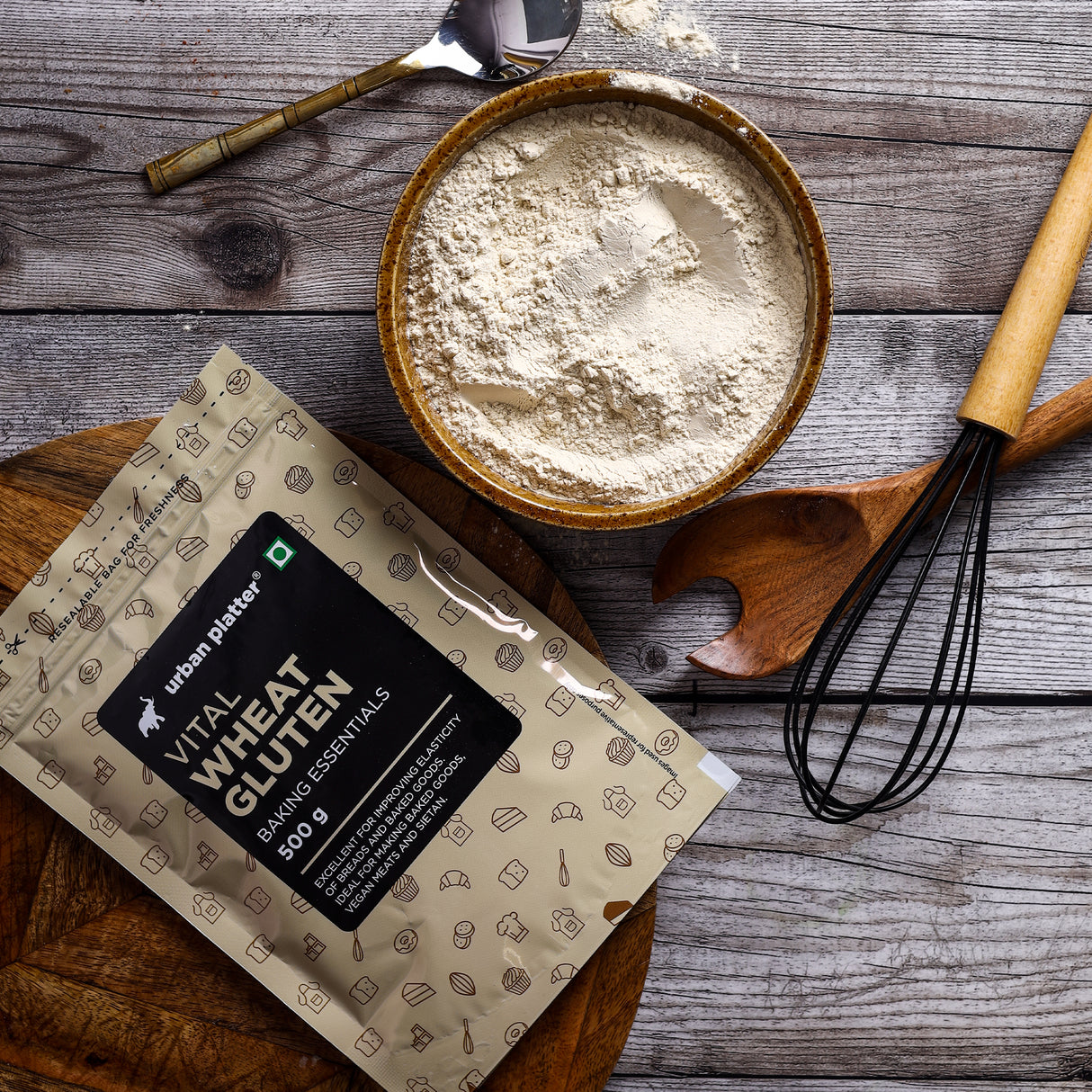 Urban Platter Vital Wheat Gluten, 500g (High-Protein Baking Essential | Key Ingredient for Seitan | Adds Elasticity & Structure | Ideal for Breads)