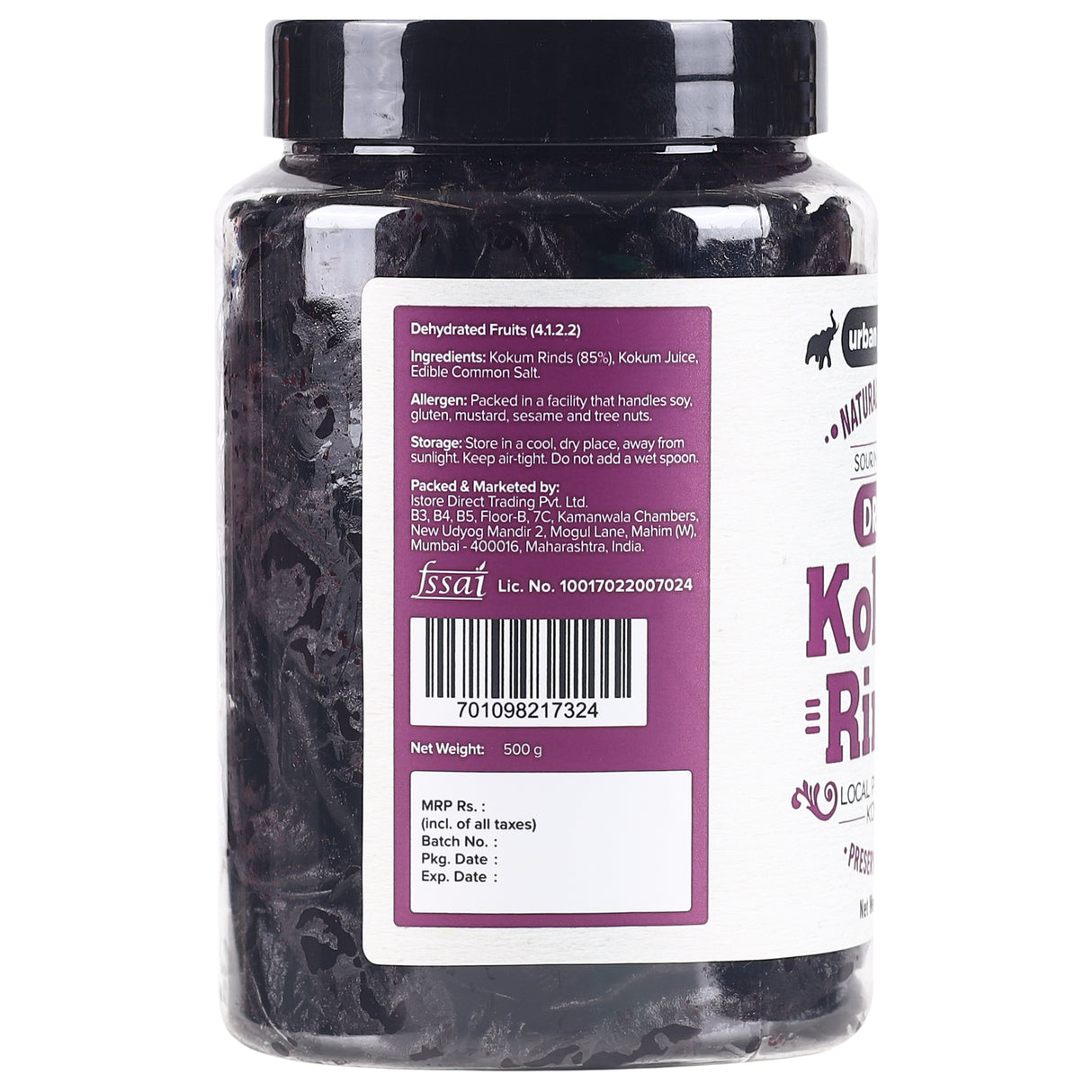 Urban Platter Dried Kokum Rinds (Amsul), 500g (Local Produce of Konkan, Natural Coolant & Souring Agent, Aids Digestion)