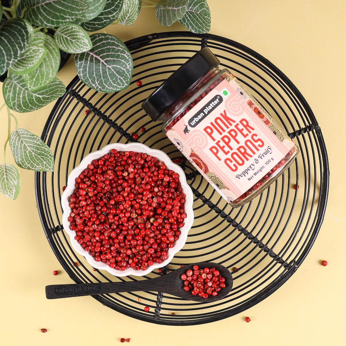 Urban Platter Whole Pink Pepper Corns, 100g (Vibrant, Fragrant & Mildly peppery | Peppercorns | Adds a delightful and subtle heat to oils, foods, salads)