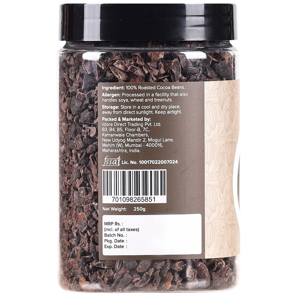 Urban Platter Cacao Nibs, 250g (Roasted & Cracked | Unsweetened | 100% Cacao Bean Bits | Aromatic & Crunchy | Antioxidant-Rich Superfood | Product of South India)