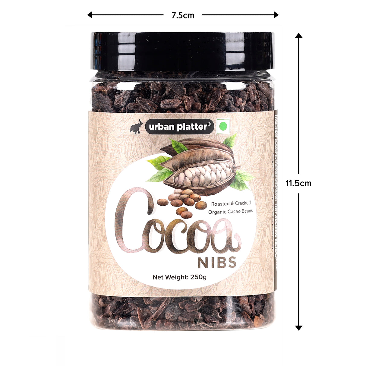 Urban Platter Cacao Nibs, 250g (Roasted & Cracked | Unsweetened | 100% Cacao Bean Bits | Aromatic & Crunchy | Antioxidant-Rich Superfood | Product of South India)
