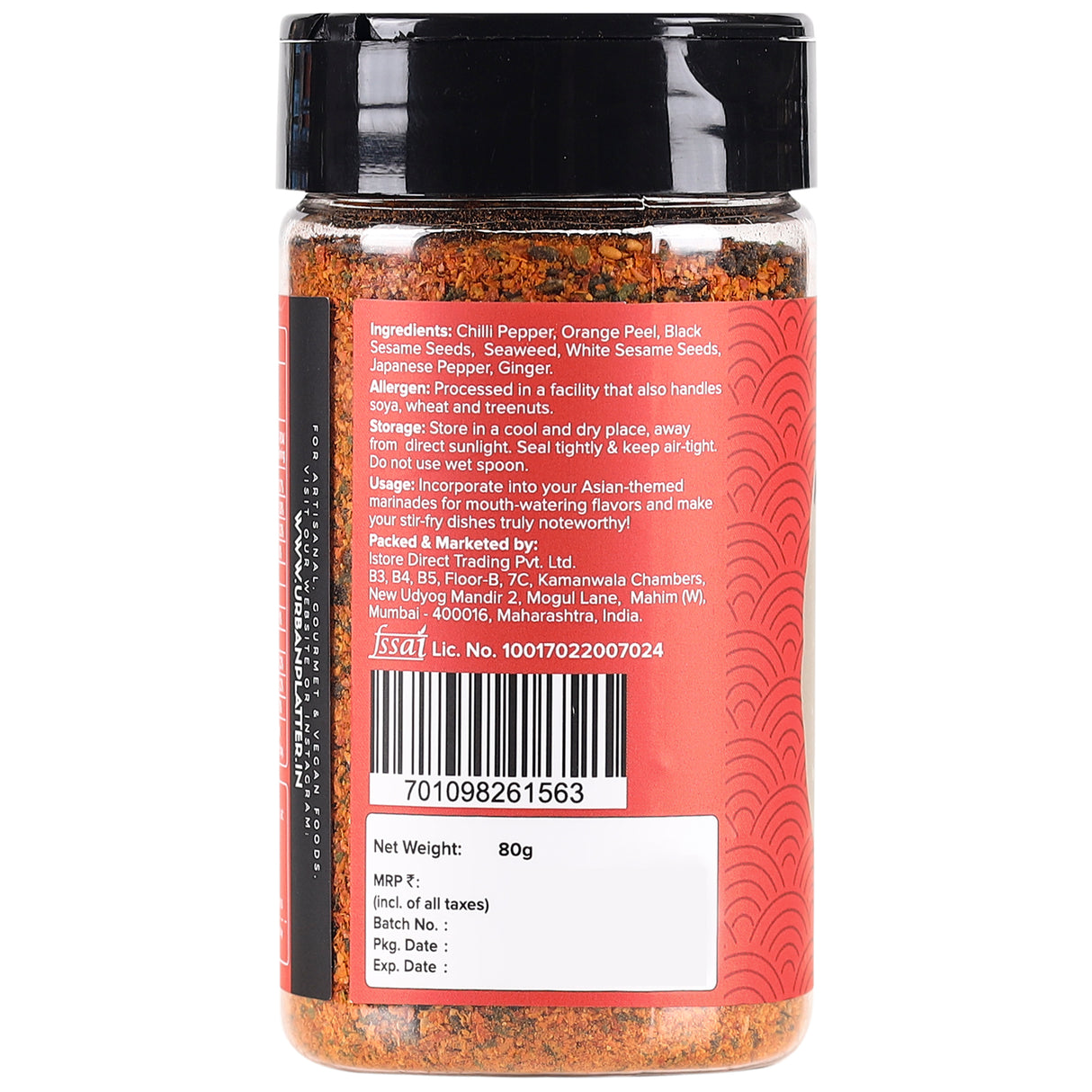 Urban Platter Shichimi Togarashi Seasoning, 80g (Japanese Seven-Spice Blend | Aromatic & Zesty)