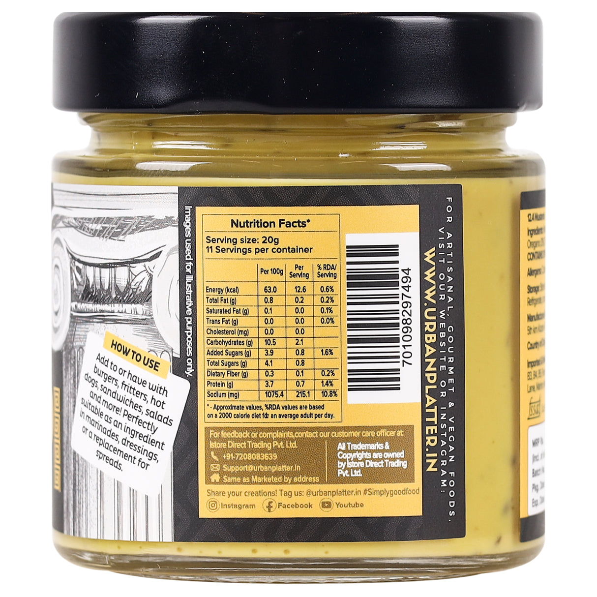 Urban Platter Thyme & Oregano Greek Mustard, 220g - Local Produce of Greece, Mediterranean Cuisine, Perfect for Dressing, Marinades