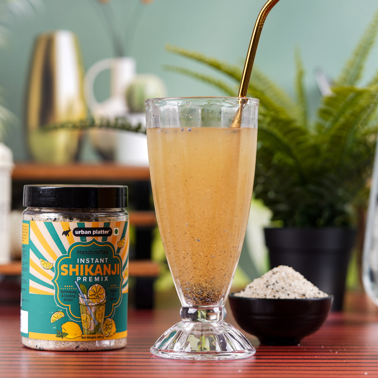 Urban Platter Instant Shikanji, 400g (Instant Masala Sabja Lemonade)