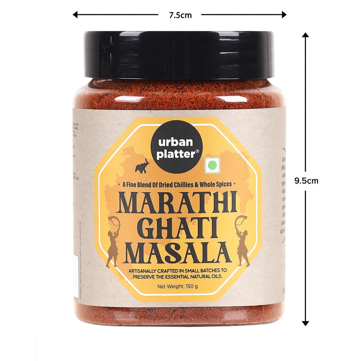 Urban Platter Maharashtrian Ghati Masala, 150g (Signature Gavraan Western Ghats Blend | Fiery & Earthy Flavours | Additive & Preservative-free)