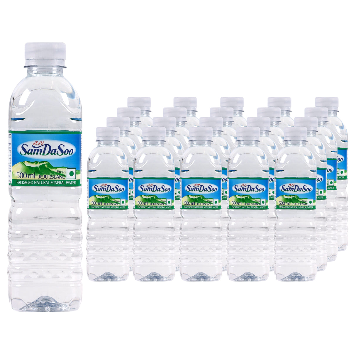 Sam Da Soo Natural Mineral Jeju Water, 500ml (Pack of 20) (Packaged in Jeju Island, Koreas Favorite Bottled Spring Water, Best for Coffee and Green Tea) (Product of Korea)