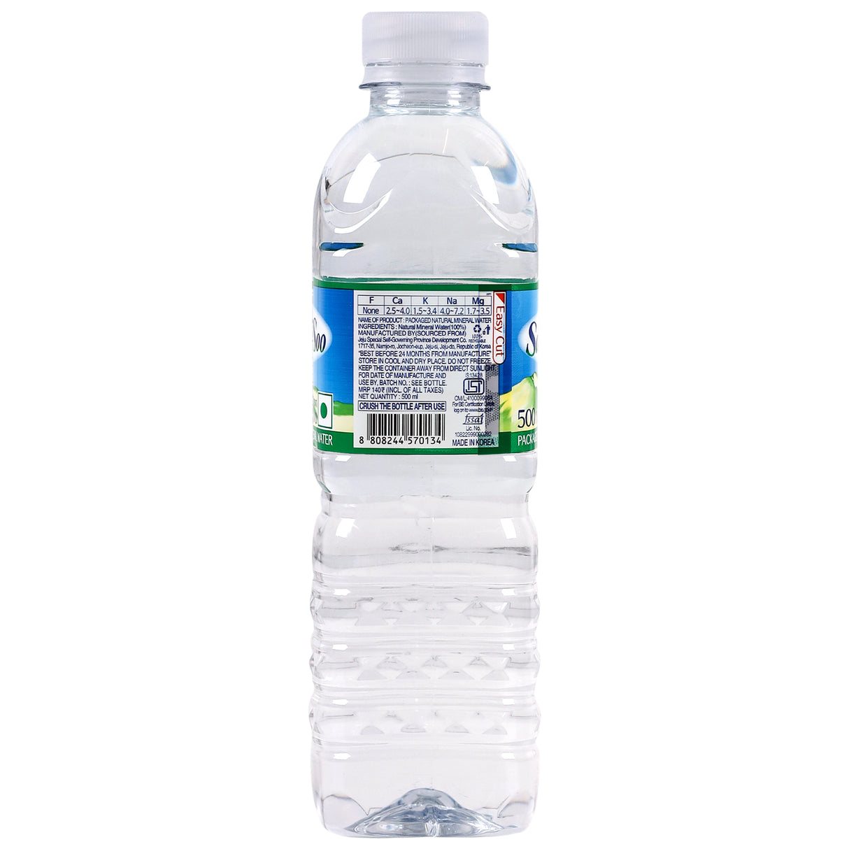 Sam Da Soo Natural Mineral Jeju Water, 500ml (Pack of 20) (Packaged in Jeju Island, Koreas Favorite Bottled Spring Water, Best for Coffee and Green Tea) (Product of Korea)