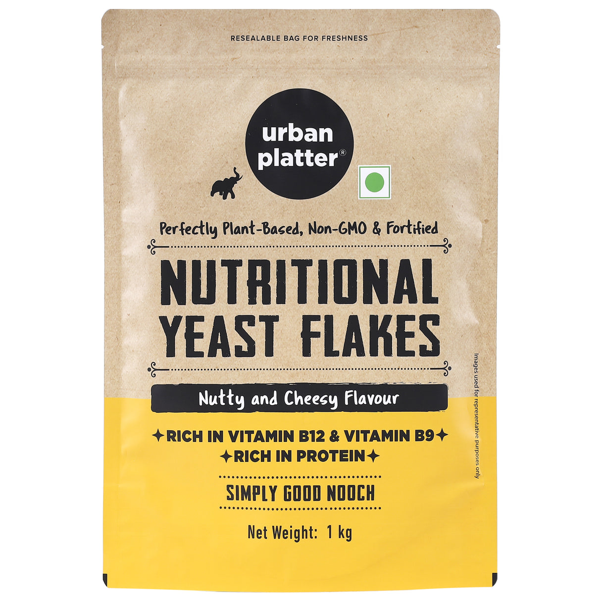 Urban Platter Nutritional Yeast Flakes, 1Kg (Good Source of B12 | Gluten-Free | Perfectly Plant-Based Nutty and Cheesy Nooch | Savoury Seasoning)