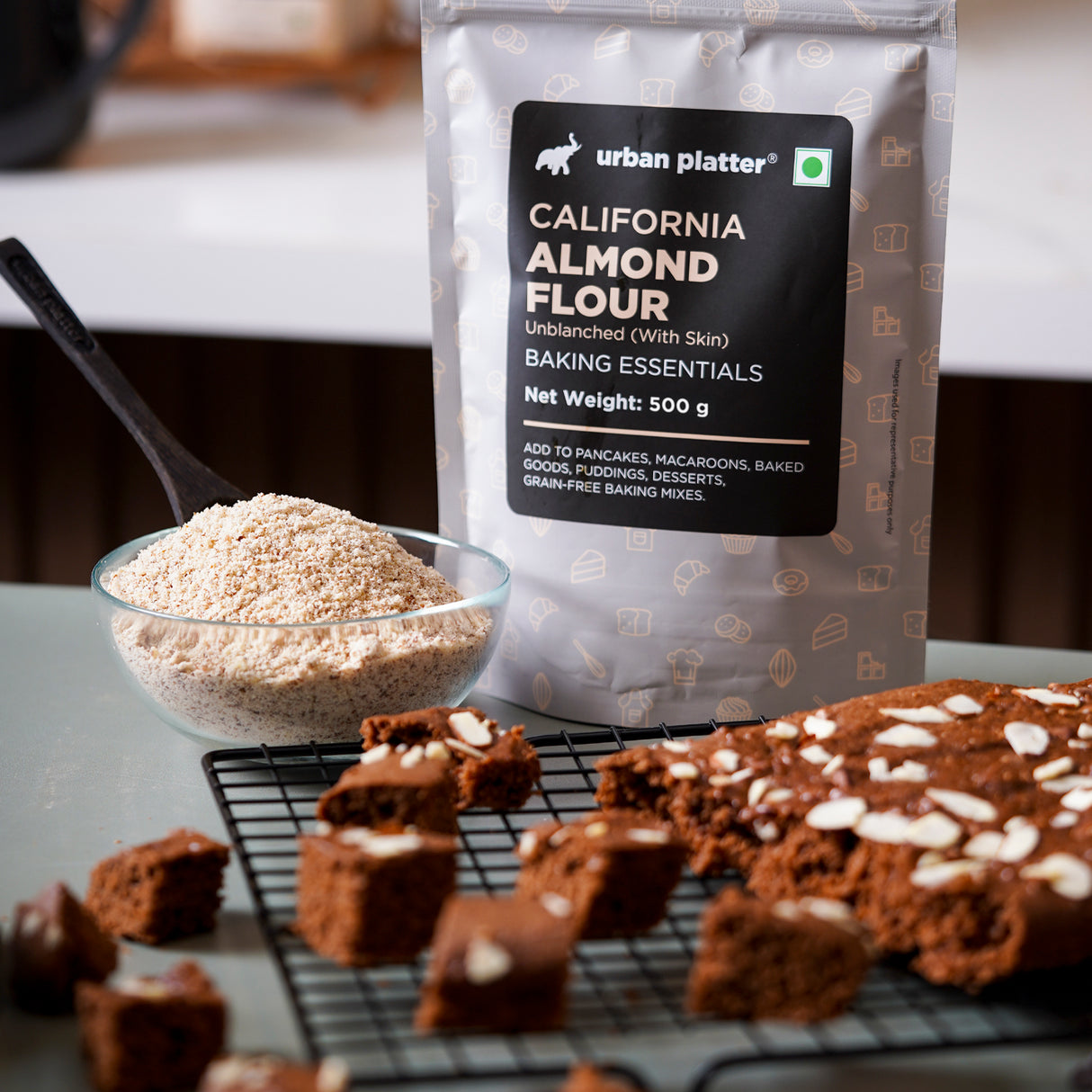 Natural Almond Flour, 500g (Naturally Gluten-free, Low-Carb, Unblanched, Ideal for Baking & Keto Recipes)